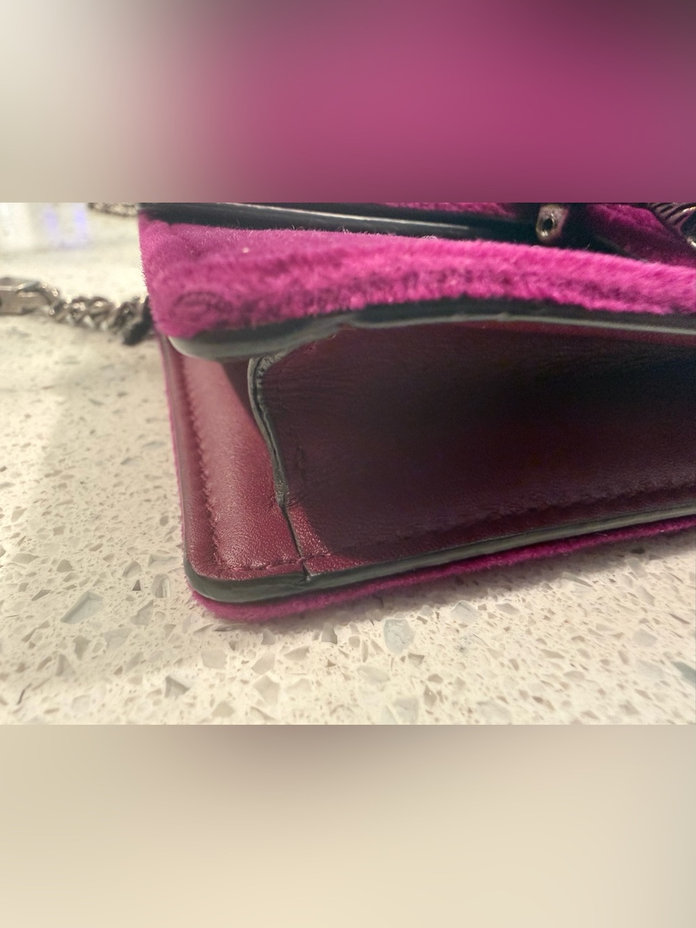 Gucci Dionysus Super Mini Purple Fuschia Velvet Bag - Picture 6 of 12